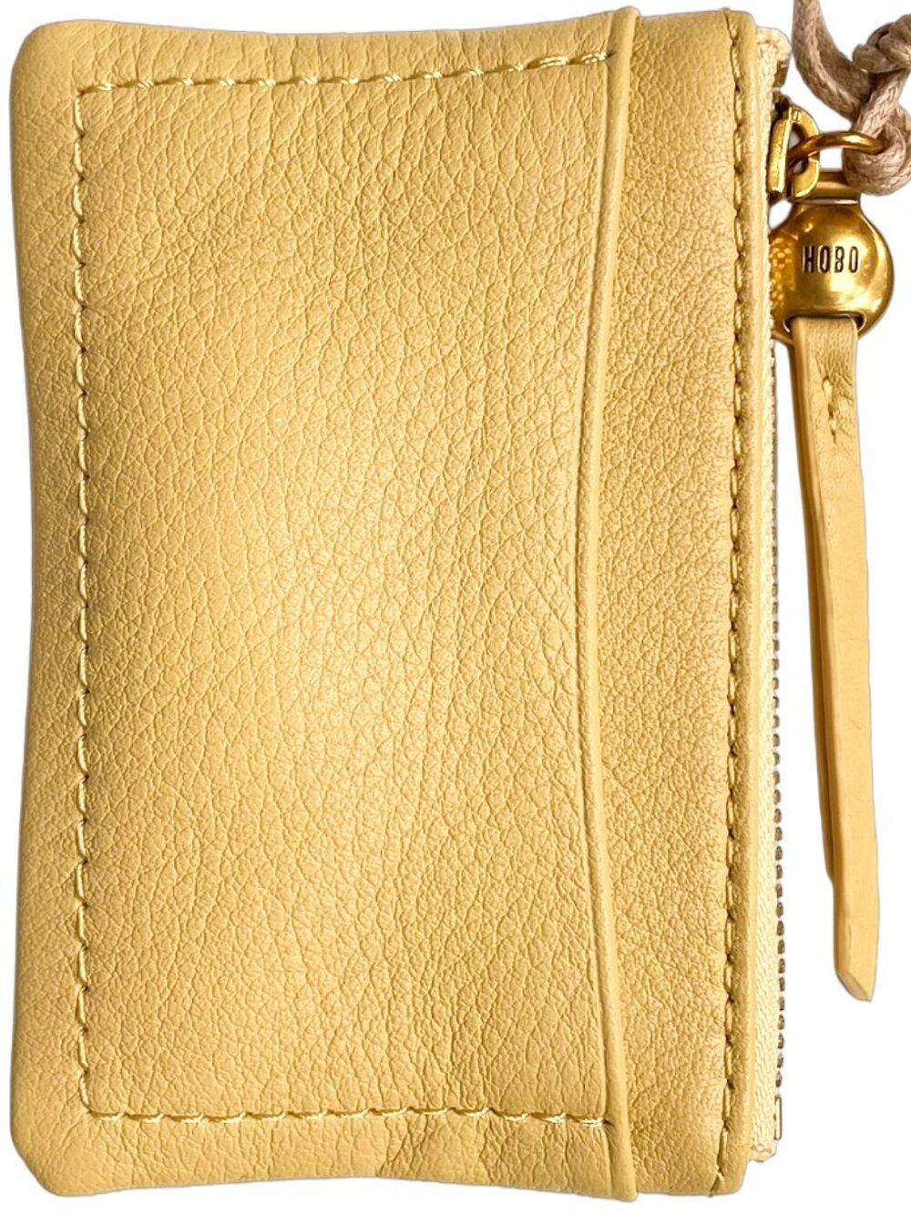 HOBO Lumen Leather Zip Card Case Wallet Flax Yellow NWT - Picture 4 of 10